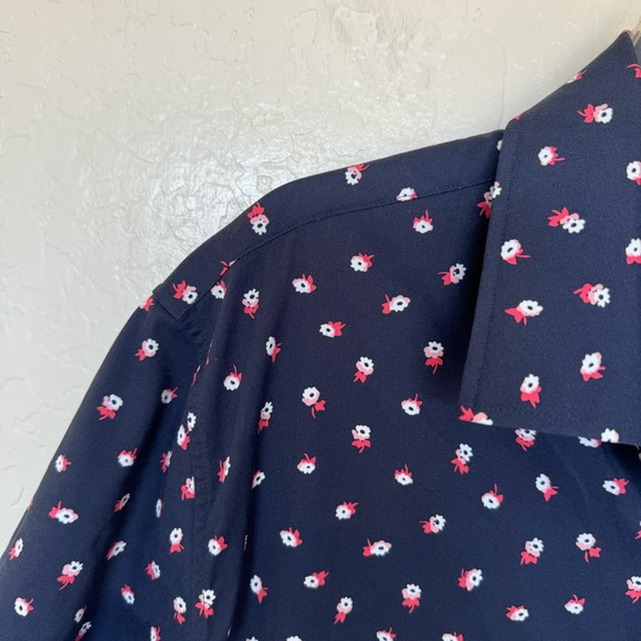 Bonobos Mens Micro Floral Print Short Sleeve Button Down Shirt - Picture 3 of 10